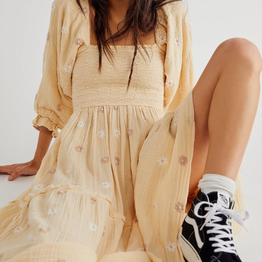 Free People Dahlia Embroidered Maxi Dress
